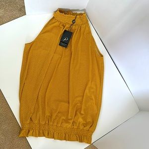 Adrianna Papell Polka Dot Smock Hem Smock Neck Halter Medium NWT